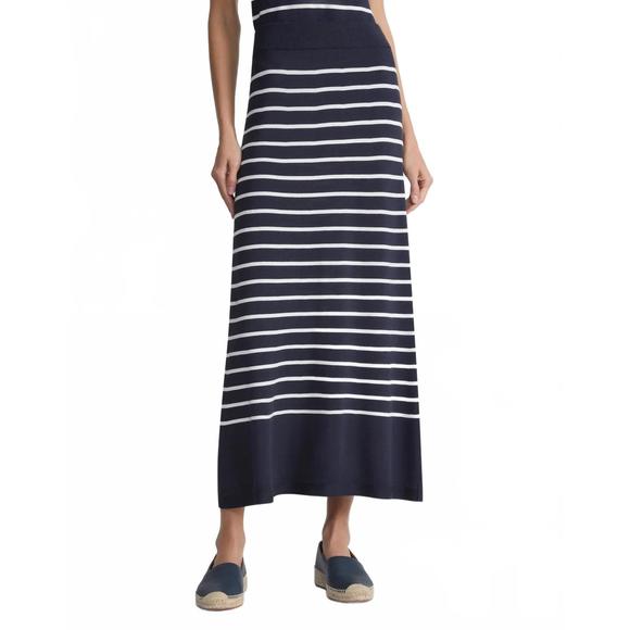 NEW LAFAYETTE 148 stripe skirt in ink multi